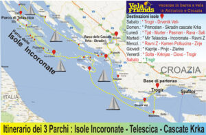 mappa isole kornati in barca vela